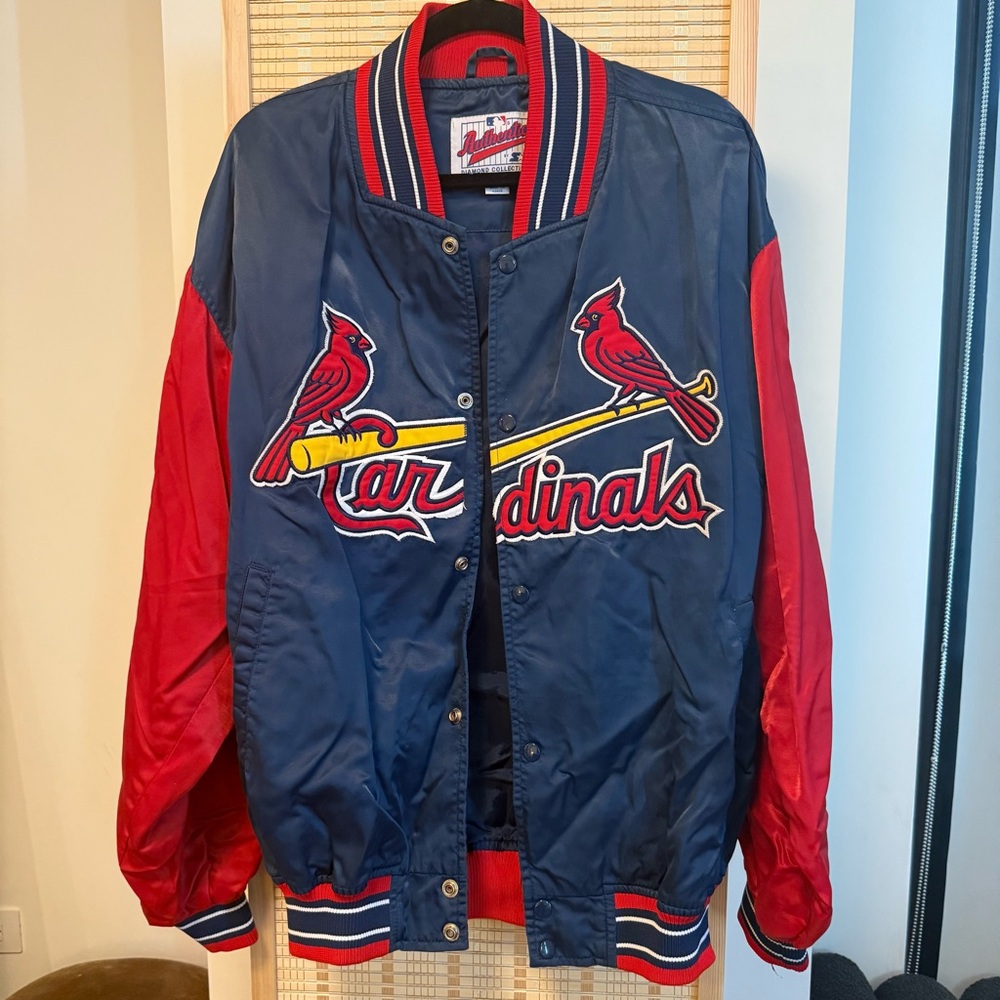 Cardinals Baseball Merch Blue and Red Bomber Jacket Size XL NBW